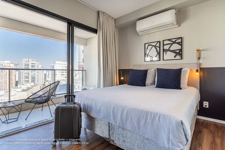 Estúdio c varanda cama queen próx ao Pq Ibirapuera