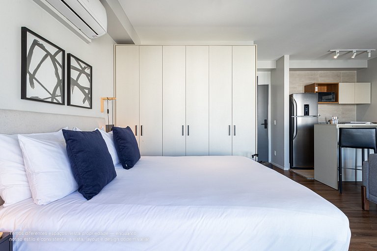 Studio c varanda, cama queen próx ao Pq Ibirapuera