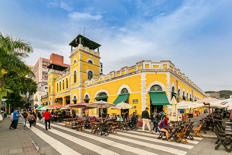 Estúdios renovado c cama King no Centro