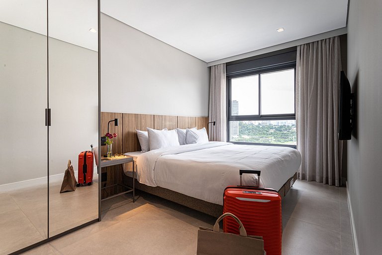 Luxo e Café da Manhã - Apê p 3 pessoas c Cama King