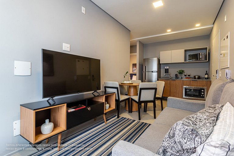 Ap 2 quartos com cama queen size na R Oscar Freire