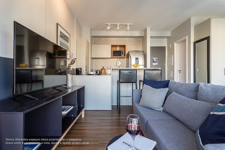 Conforto e design | Studio bem localizado na Z Sul