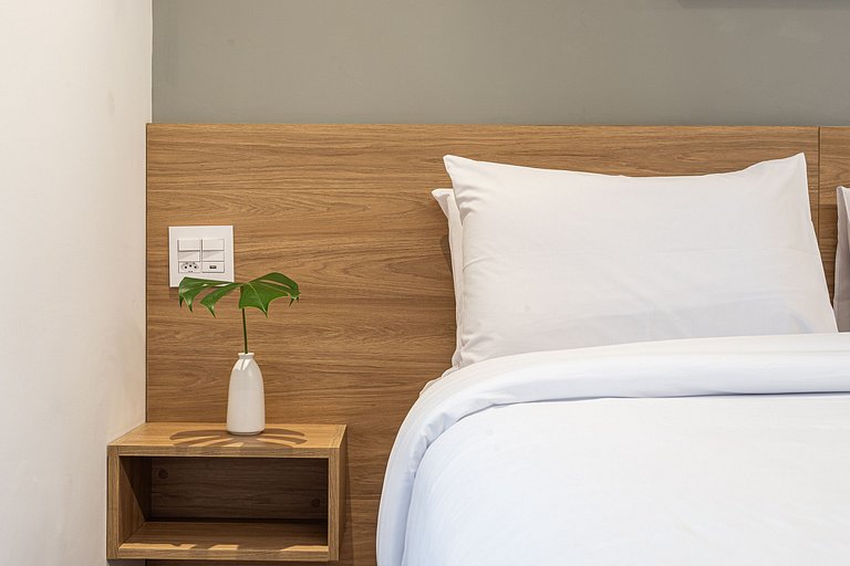 Estúdio c varanda e sofá-cama, Café | Jardins