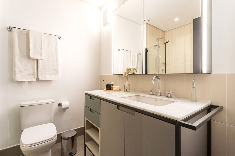 Studio em prédio c coworking e piscina | Pinheiros