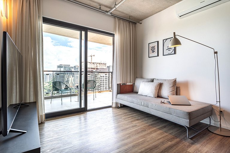 Apto moderno, prédio c coworking, terraço, piscina