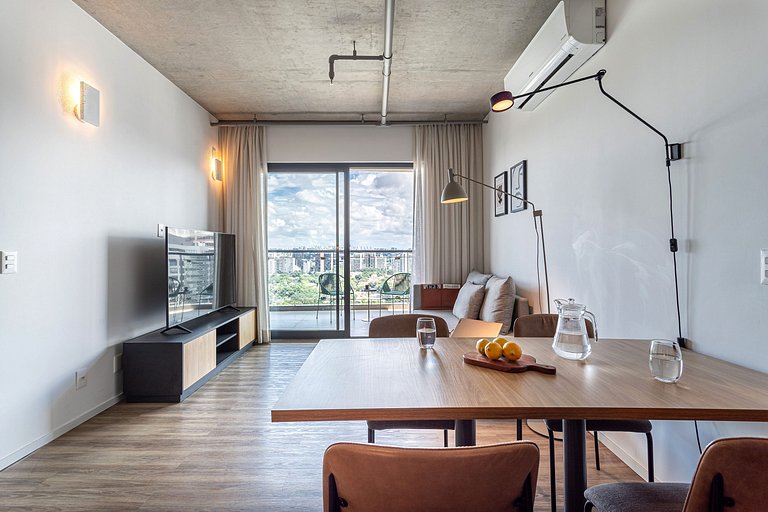 Apto moderno, prédio c coworking, terraço, piscina