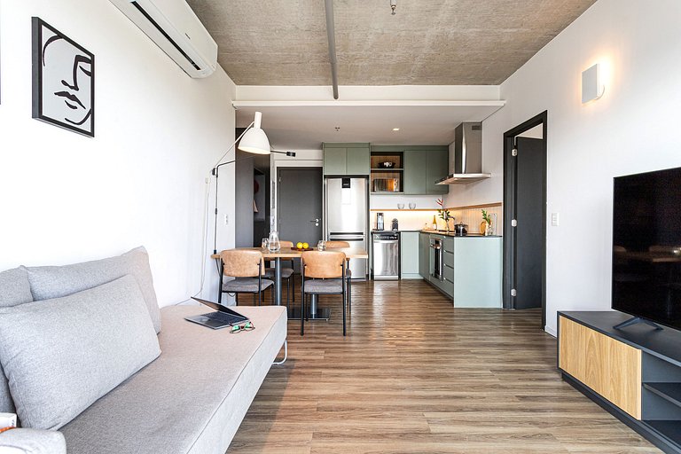 Apto moderno, prédio c coworking, terraço, piscina