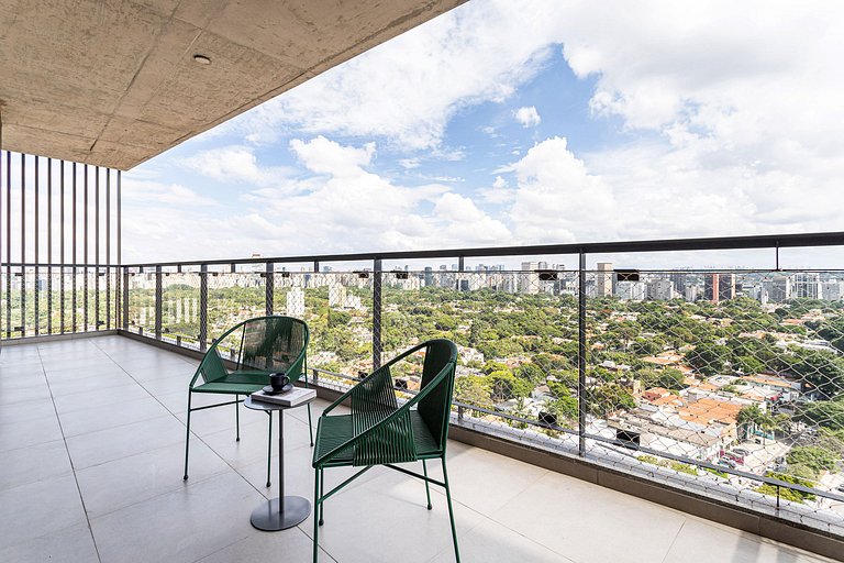 Apto moderno, prédio c coworking, terraço, piscina