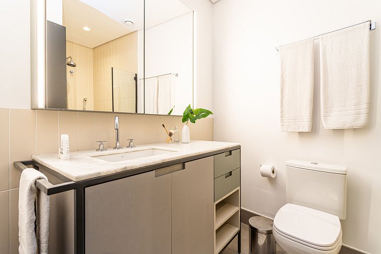 Studio em prédio c coworking e piscina | Pinheiros