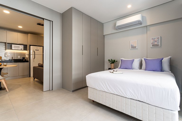 Apê 1 quarto Design e Praticidade no Coração de SP