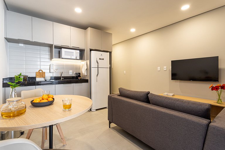 Apê 1 quarto Design e Praticidade no Coração de SP