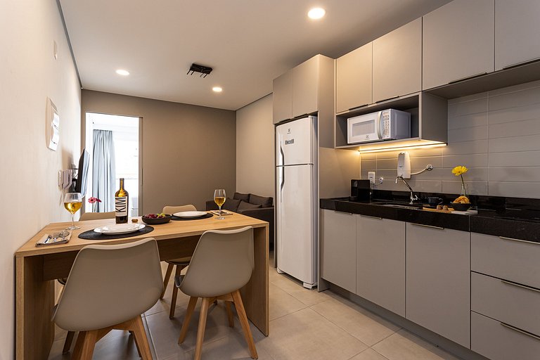 Apto 1 quarto em residencial funcional no Centro
