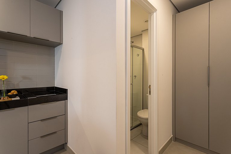 Apto 1 quarto em residencial funcional no Centro