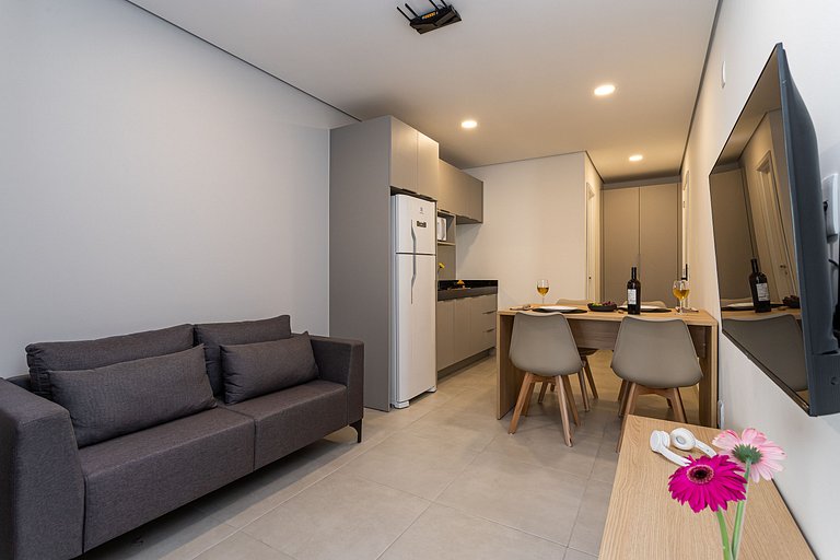 Apto 1 quarto em residencial funcional no Centro