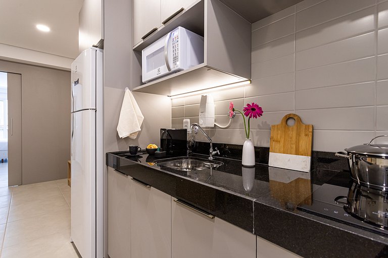 Apto 1 quarto em residencial funcional no Centro