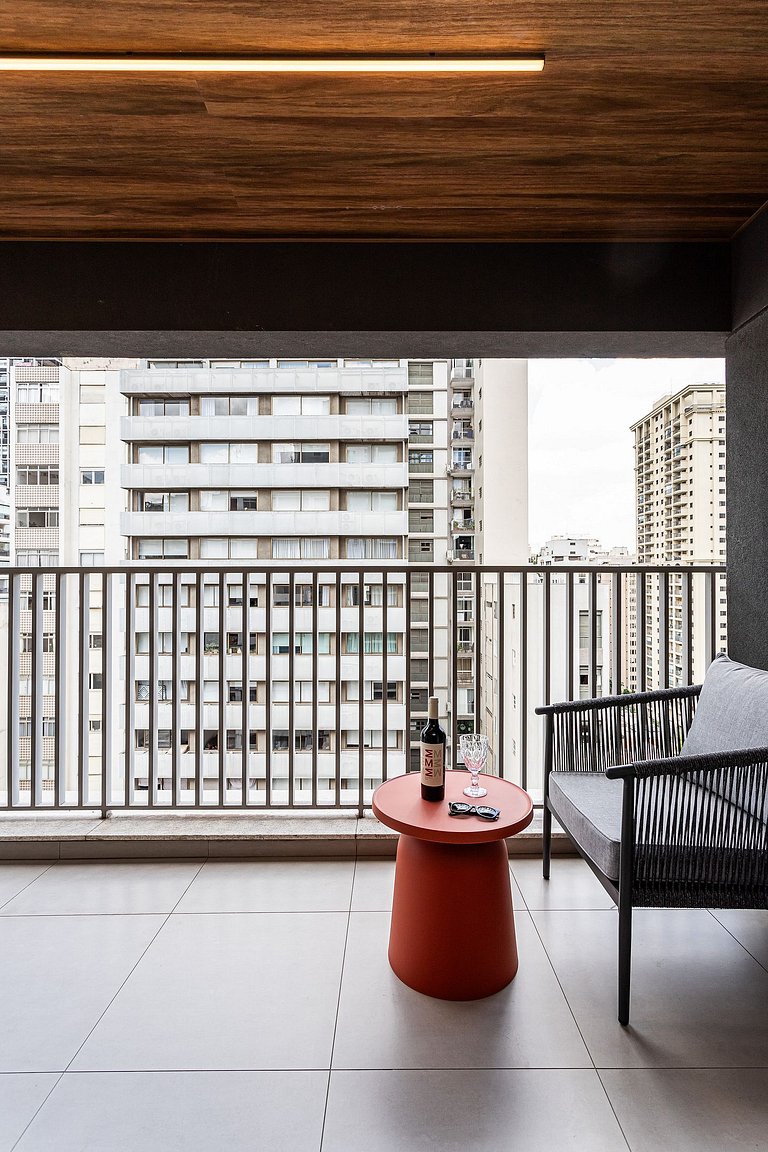2 Quartos cama queen e varanda | Jd Paulista