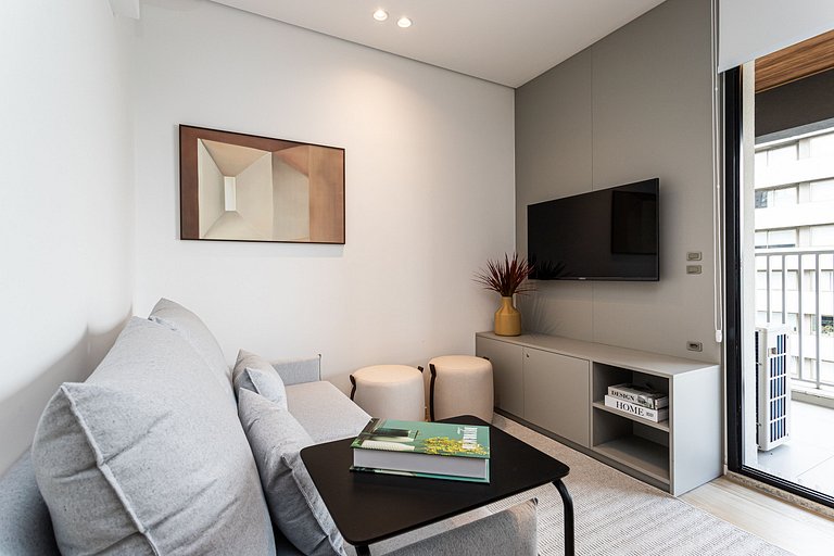2 Quartos cama queen e varanda | Jd Paulista