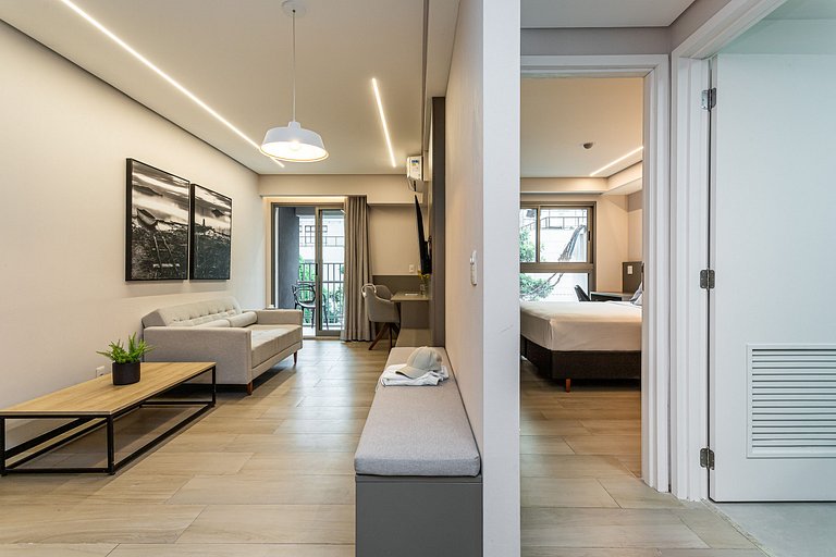 Apto exclusivo com banheira e cama queen | Jardins