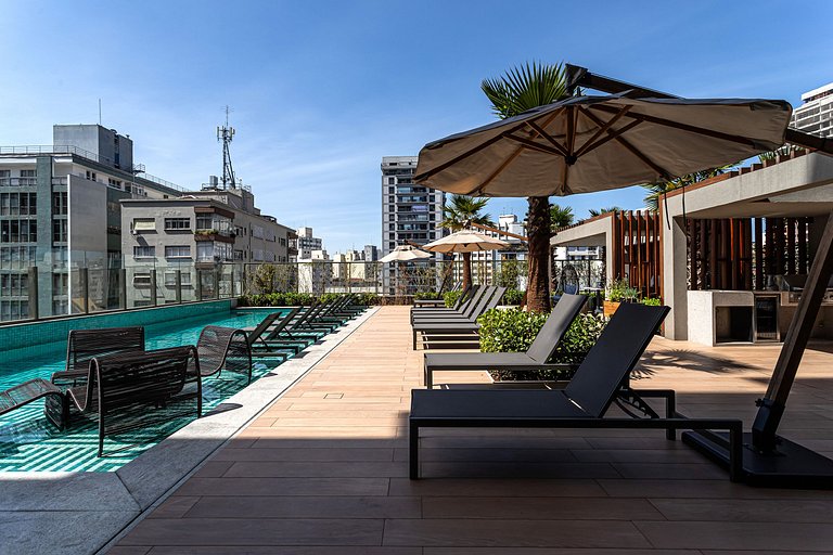 Apto novo, prédio c piscina Av Angélica