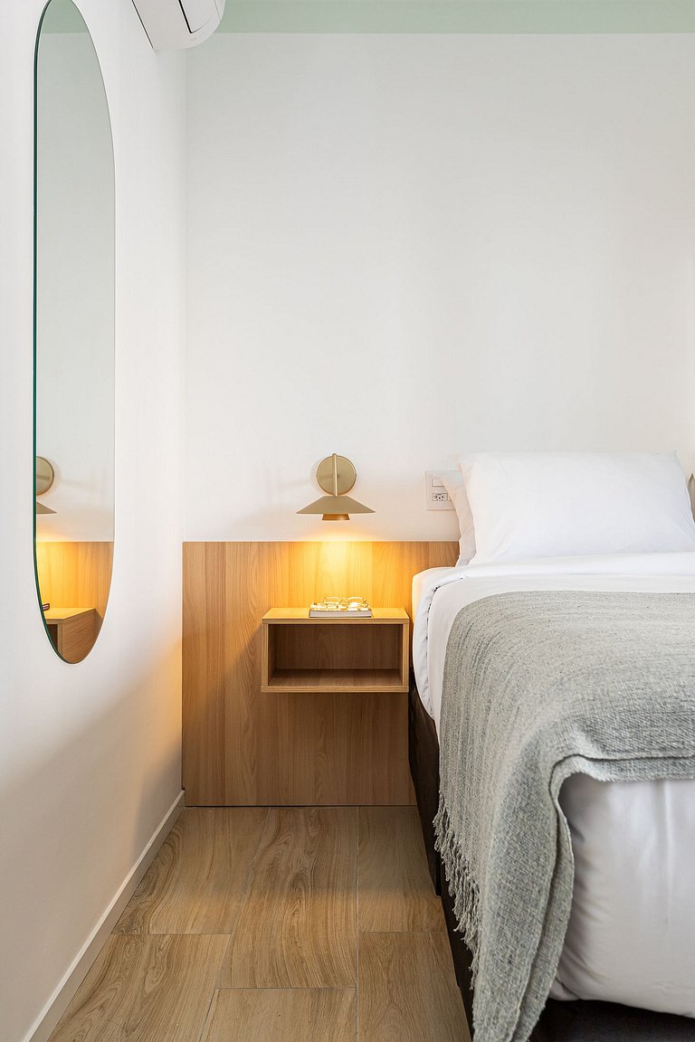 Apê sofisticado varanda, cama queen | Jd Paulista