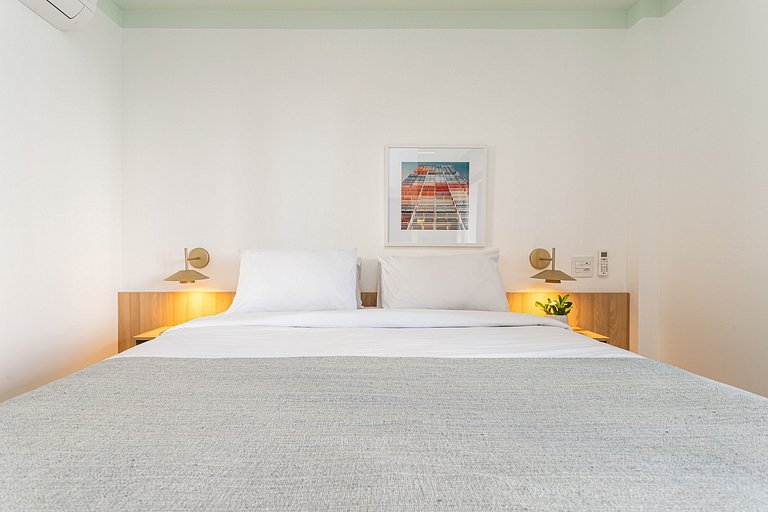 Apê sofisticado varanda, cama queen | Jd Paulista